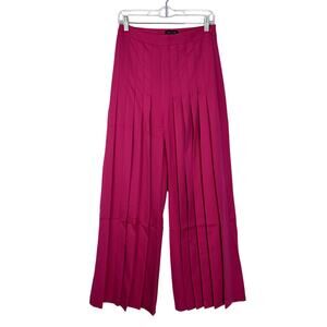 NWT Area Stars Hot Pink Pleated Wide Leg Side Zip Formal Dressy Trousers Pants S